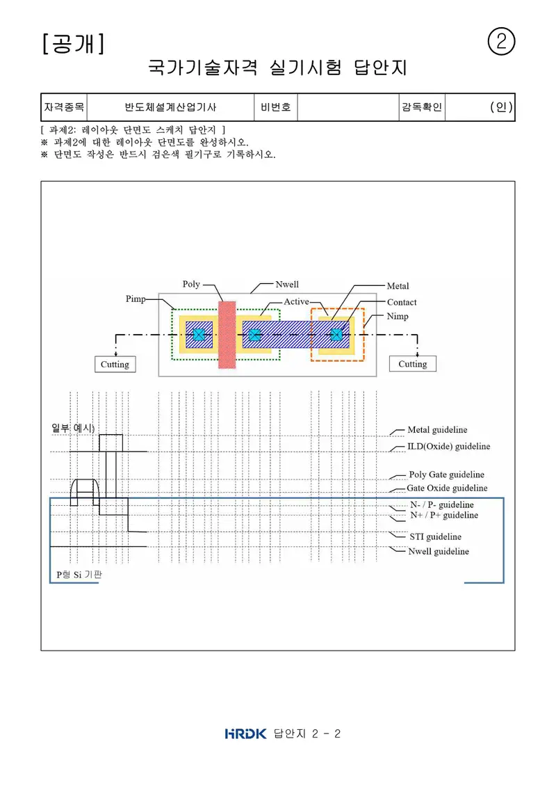 반도체커스텀레이아웃산업기사 공개문제 9쪽 (한국산업인력공단 공식)