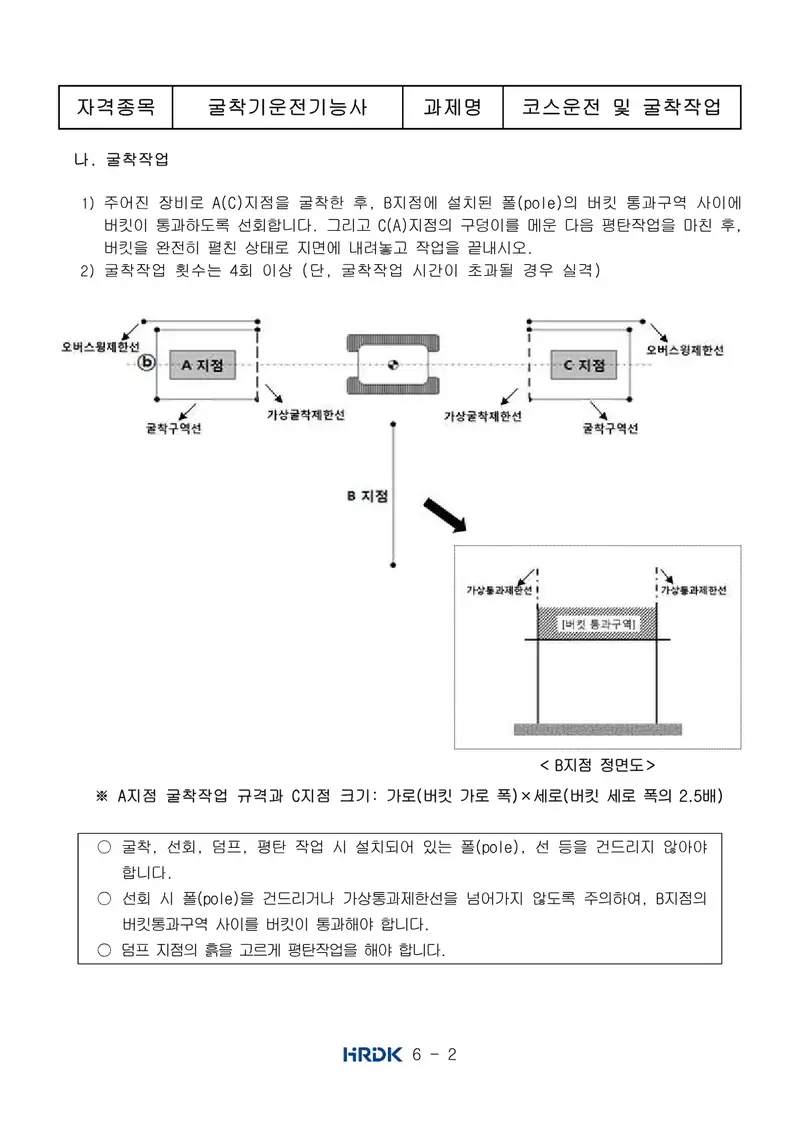 굴착기운전기능사 공개문제 2쪽 (한국산업인력공단 공식)