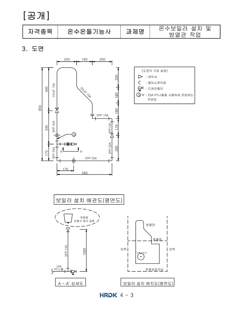 온수온돌기능사 공개문제 3쪽 (한국산업인력공단 공식)