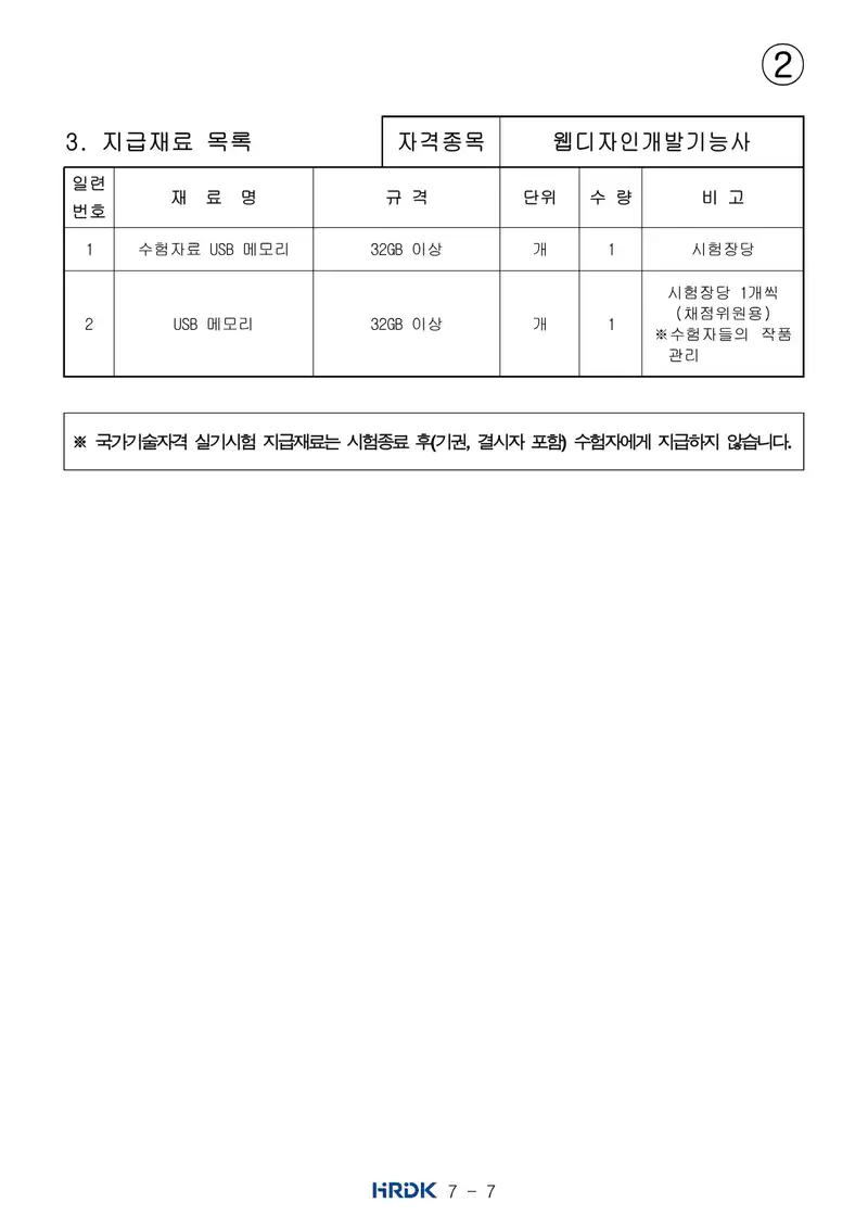 웹디자인개발기능사 공개문제 14쪽 (한국산업인력공단 공식)