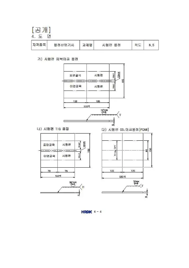 용접산업기사 공개문제 4쪽 (한국산업인력공단 공식)